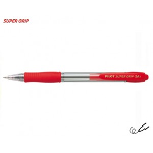 Γραφη - Διορθωση - Σχολικα ειδη -  ΣΤΥΛΟ PILOT SUPER GRIP MEDIUM 1.0mm ΚΟΚΚΙΝΟ Στυλό