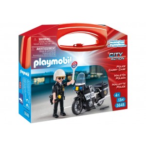 Παιχνιδια PLAYMOBIL - Παιδικα παιχνιδια - Playmobil City Action Βαλιτσάκι Αστυνόμος με μοτοσικλέτα - 5648 PLAYMOBIL